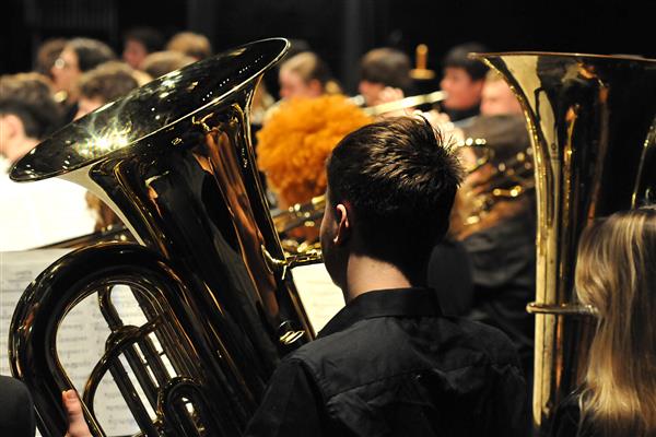 Students performing at the 2023-2024 All County Band Concert